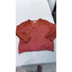 ANN TAYLOR LOFT PULLOVER RED BLOUSE WOMENS SZ M
